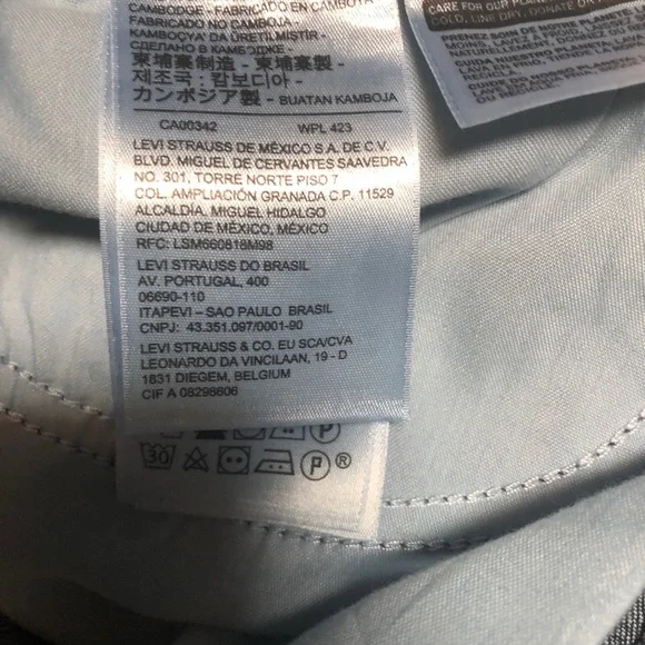 Levis High Rise Denim Cut Off Shorts Blue - Picture 6 of 10